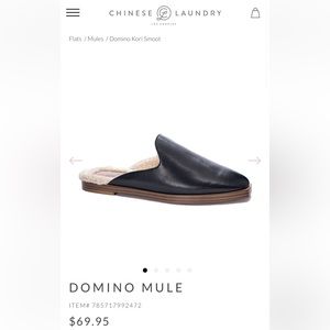 New in Box!! Chinese Laundry Domino Kori Smoot Fur Lined Mule Black Size 8.5